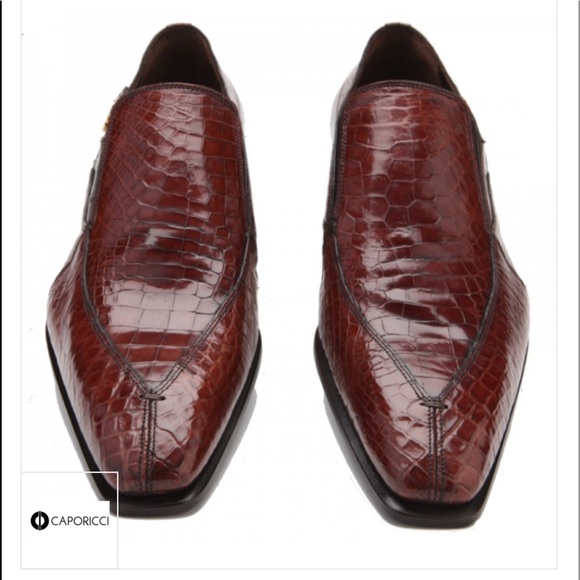 Caporicci 203 Alligator Split Toe Loafers Gold - Picture 3 of 3